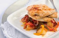 Sweet smoked paprika seasoned chicken fillets served with saut&eacute