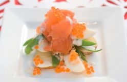 Smoked salmon, potato and egg salad